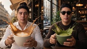 Split-Screen Surreal Café Portrait preview