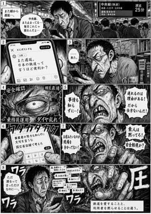 Eight-Panel Train Delay Manga preview