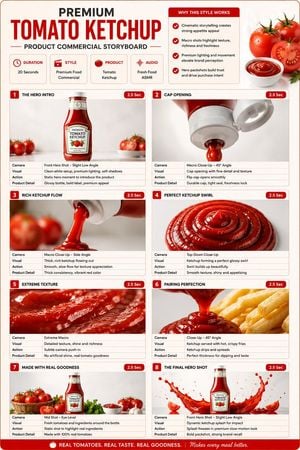 Premium Ketchup Commercial Storyboard preview