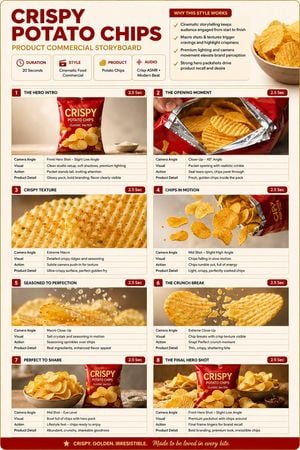 Food Product Commercial Storyboard preview