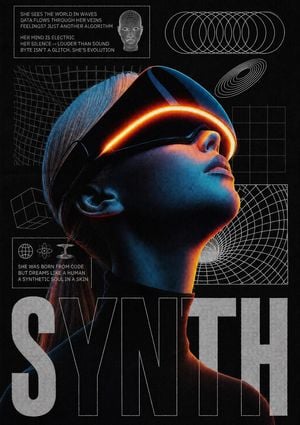Retro Futurist Synth Poster preview