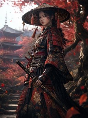Autumn Female Samurai Portrait preview