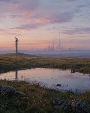 Pre-Dawn Futuristic Meadow preview