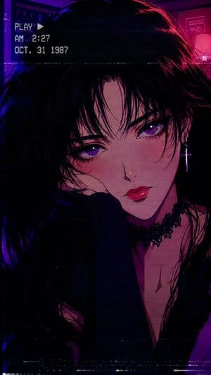 80s Retro Anime Goth Portrait preview