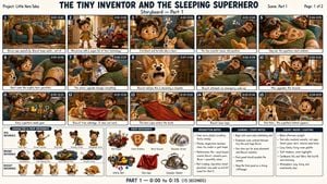 Professional 3D Animation Storyboard Sheet preview