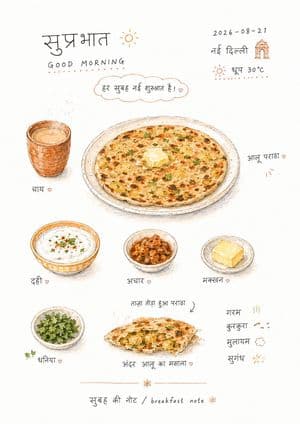 Hand-drawn Breakfast Journal Aesthetic Poster preview