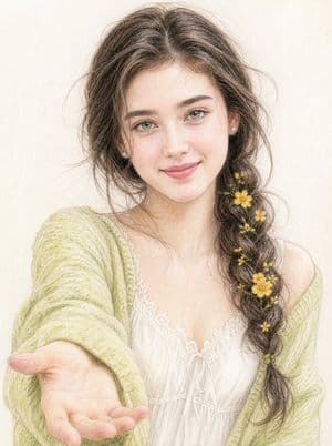 Hand-Drawn Cardigan Portrait preview