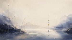 Abstract Celestial Mountain Lake preview