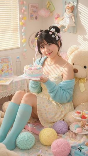 Dreamy Pastel Kawaii Bedroom Portrait preview