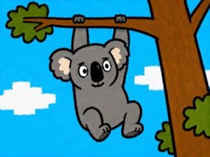 Childlike Koala Hanging From Tree preview