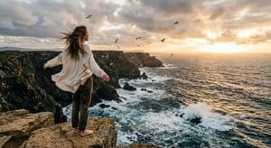 Coastal Freedom Sunset Portrait preview
