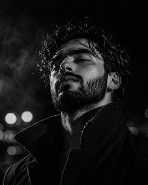 Cinematic Noir Monochrome Male Portrait preview