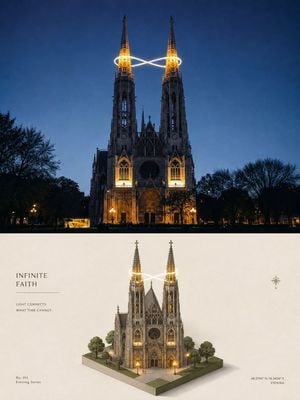 Isometric Cathedral Travel Poster preview