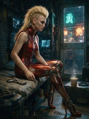 Cyberpunk Netrunner Hideout Portrait preview