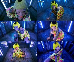 Neon Fashion Model Comparison Collage preview