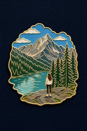 Landscape to Enamel Pin Badge Transformation preview