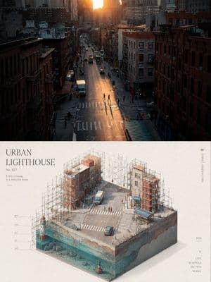 Isometric Mini Architectural Landscape Poster preview