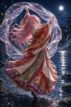 Moonlit Prism Veil Kimono Dancer preview