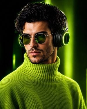 Futuristic Neon-Green Portrait preview