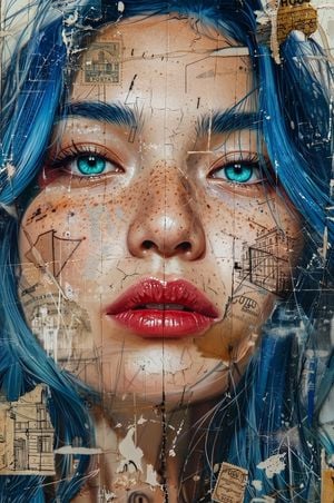 Mixed Media Urban Collage Portrait preview