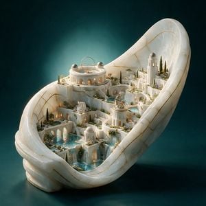 Alabaster Miniature City Sculpture preview