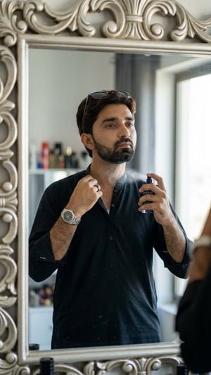 Stylish Man Perfume Mirror Portrait preview