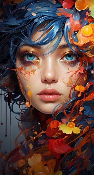 Cinematic Macro Fluid Art Portrait preview