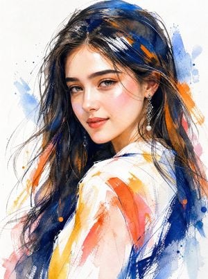 Contemporary Watercolor Woman Portrait preview