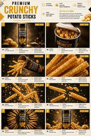 Premium Snack Commercial Storyboard preview