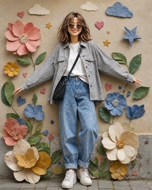 Paper Collage Portrait of a Young Woman preview