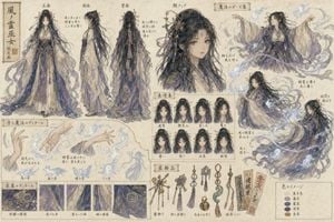 Japanese Fantasy Girl Character Sheet preview
