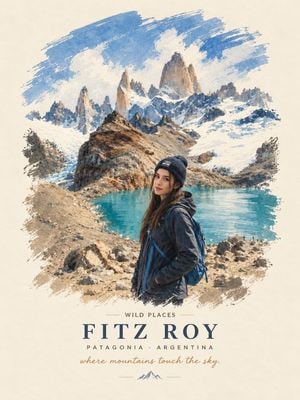Vintage Fitz Roy Travel Poster preview