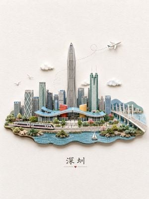 Miniature Shenzhen Paper Diorama preview