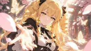 Blonde Gothic Lolita Sakura Shrine preview