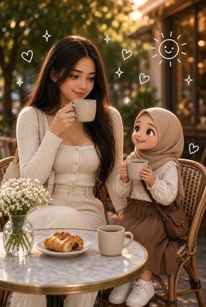 Korean Girl Golden Hour Cafe Cinematic Portrait preview