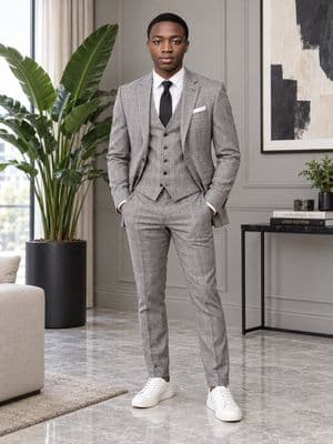 Formal Plaid Suit Fashion Portrait preview