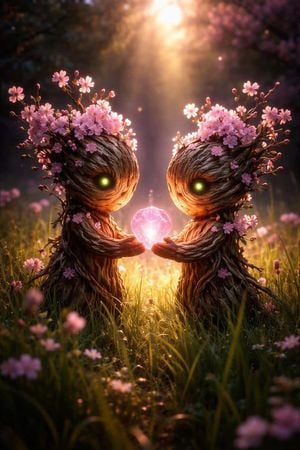 Two Blossom Tree Sprites with Crystal preview