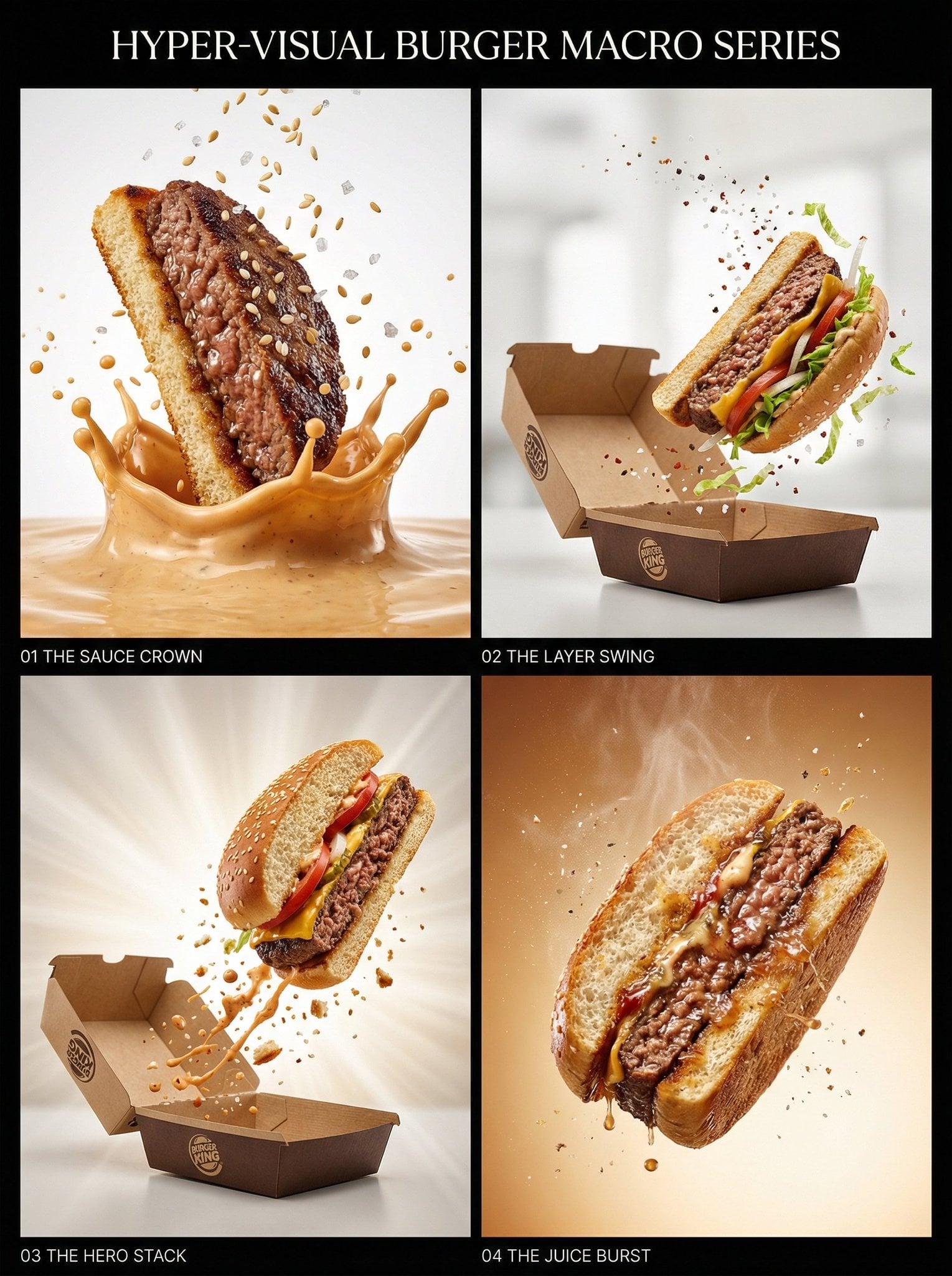 Juicy burger slice beef patty cross-section with bun edge - AI image template preview