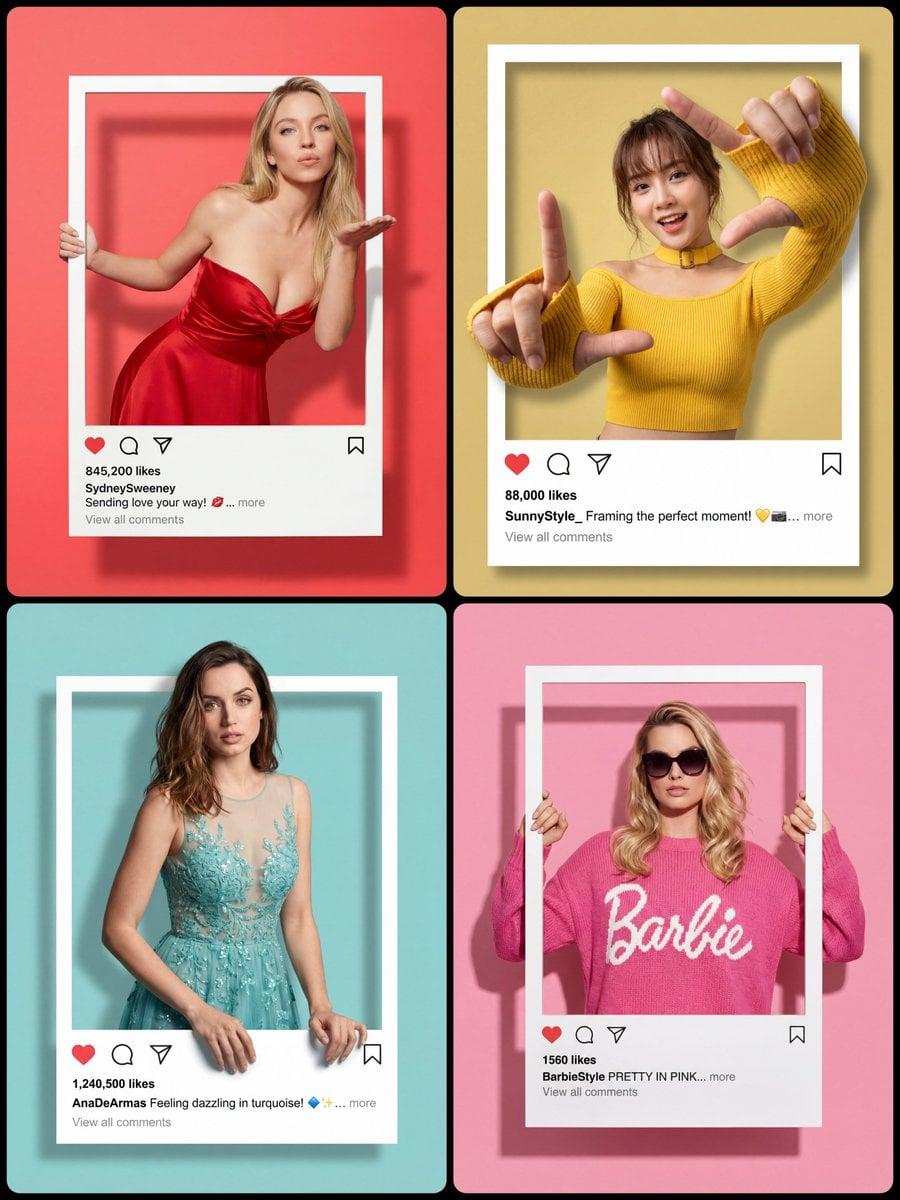 A photorealistic fashion upper body shot of wearing - AI image template preview