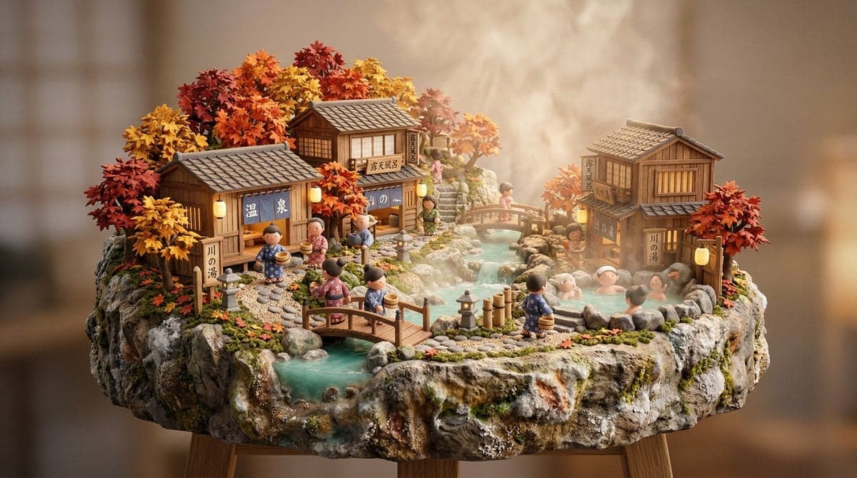 3D miniature scene, a presented as a small platform diorama - AI image template preview