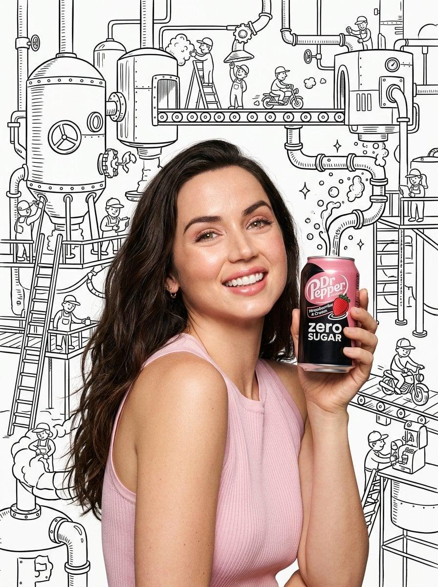 A high-quality realistic photograph of Ana de Armas with glowing skin - AI image template preview
