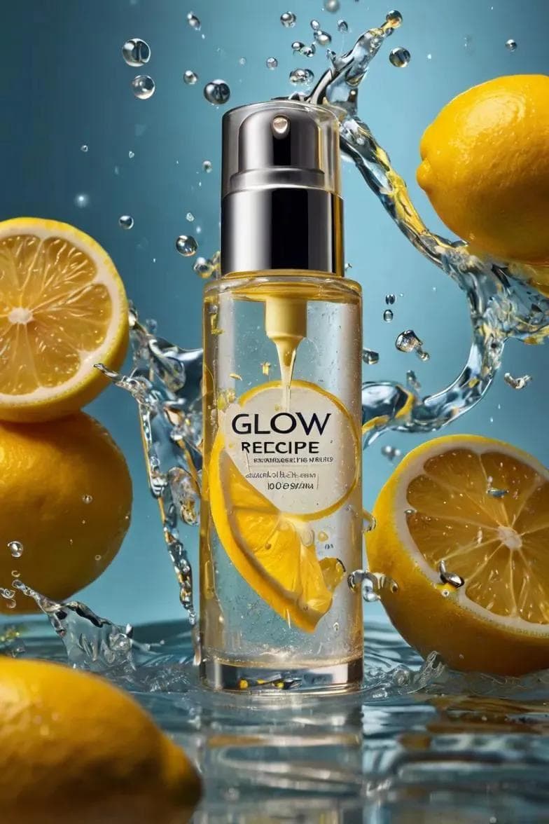 Ultra-realistic skincare advertising photography featuring a frosted - AI image template preview