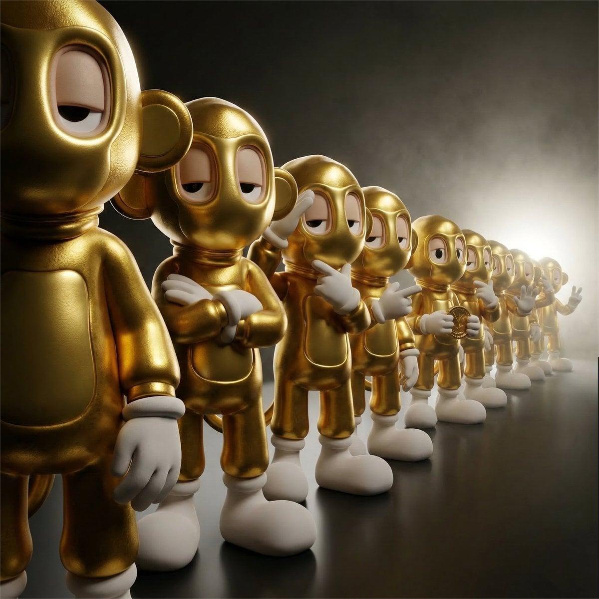 A detailed, collectible-style 3D render of a linear procession of twelve - AI image template preview