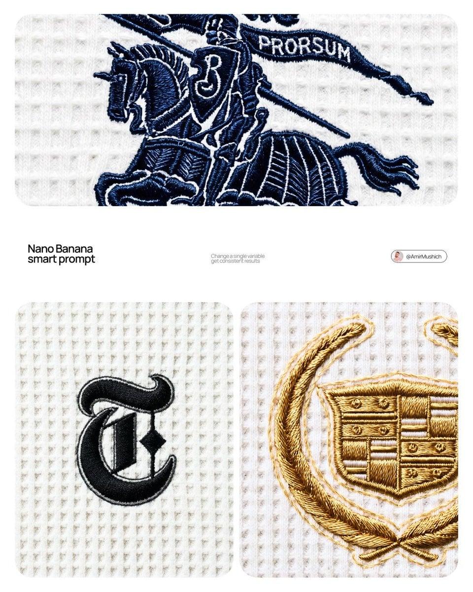 A close-up editorial campaign of a premium embroidered garment - AI image template preview