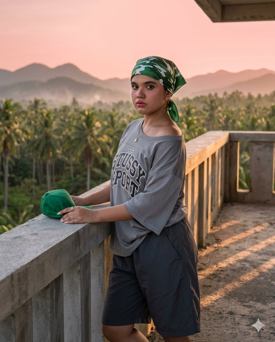 Tropical Rooftop Sunset Portrait preview