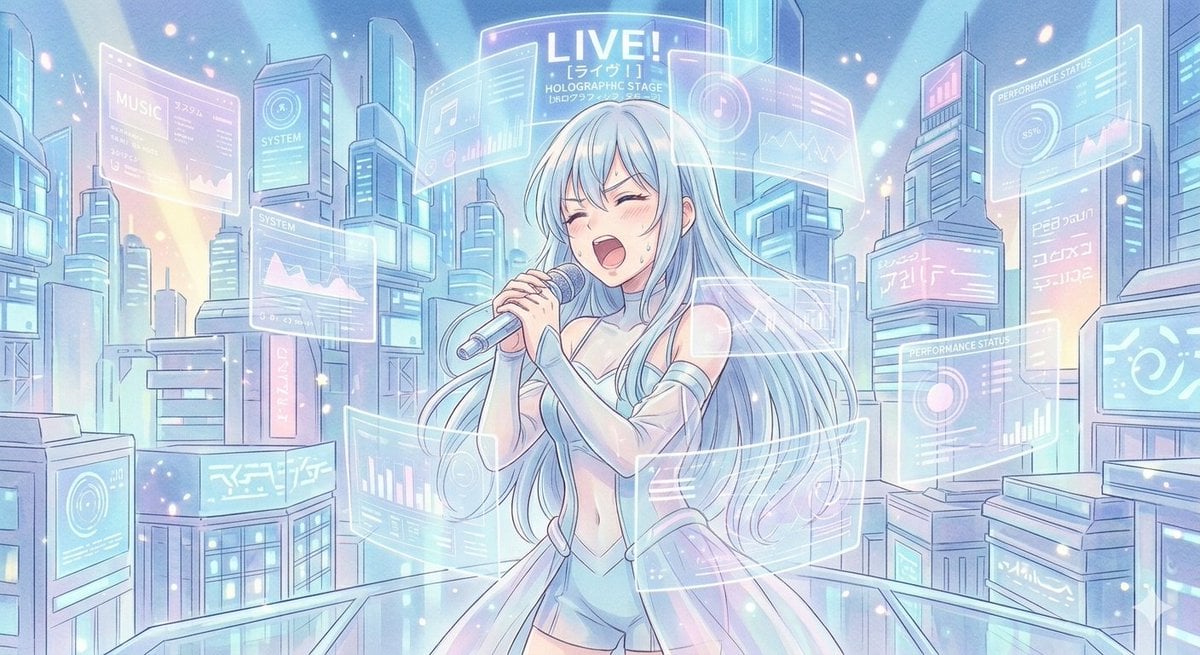 Sci-Fi Anime Songstress Illustration preview