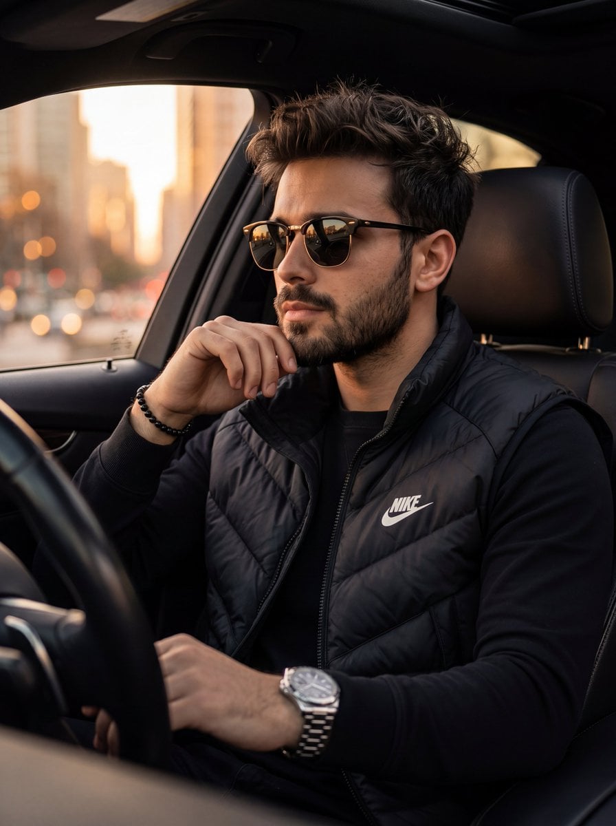 Cinematic Portrait of a Man in a Car preview