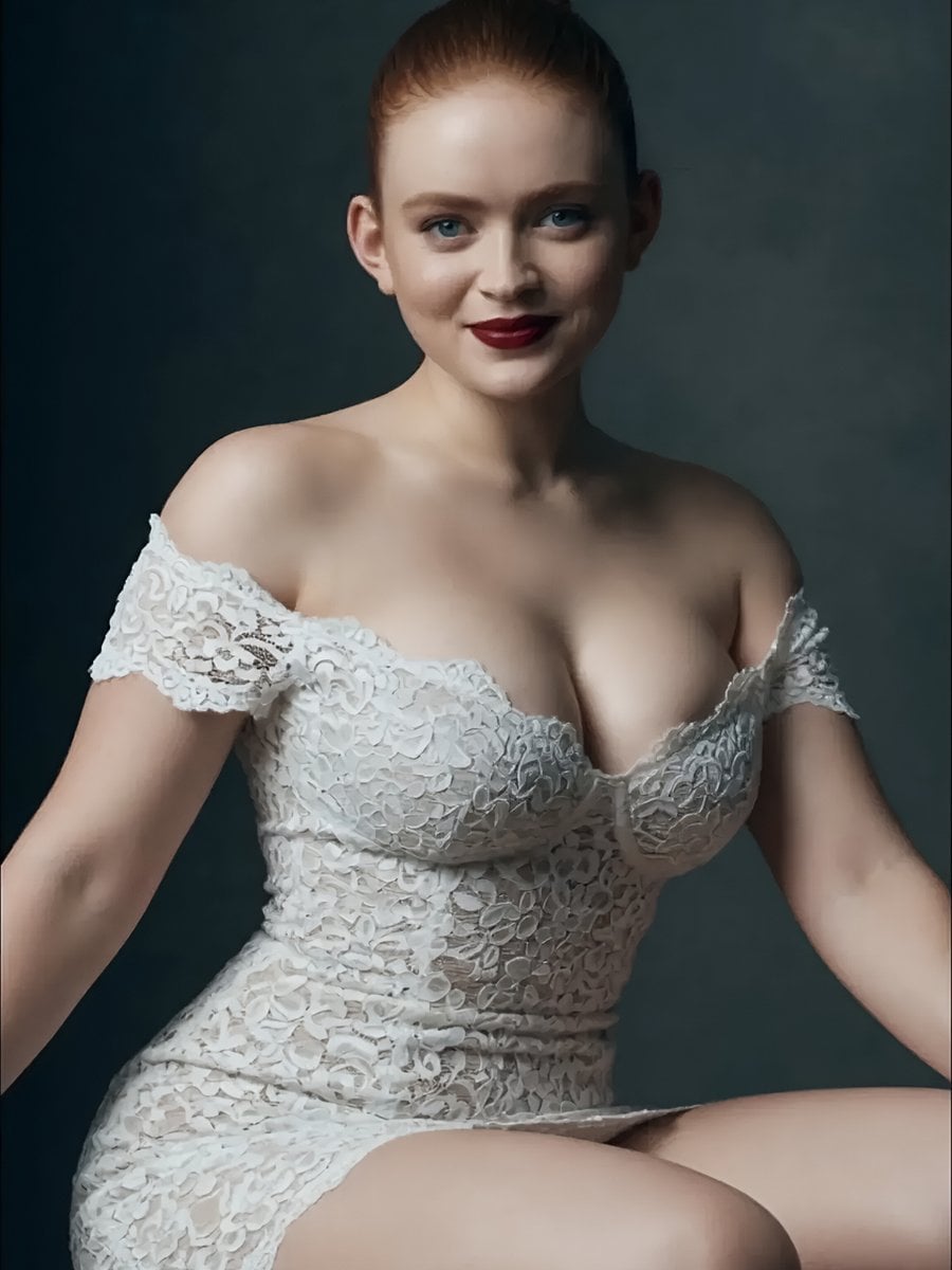 Studio Portrait of Woman in Lace Dress preview