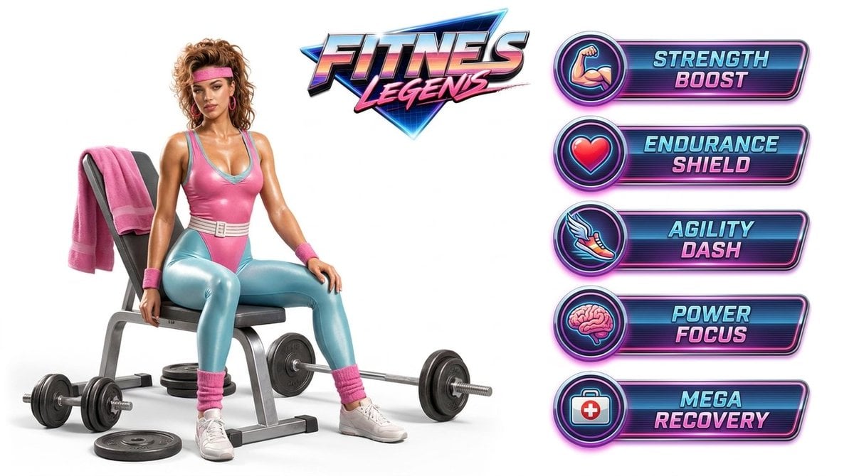 Fitness Game Start Screen UI Render preview
