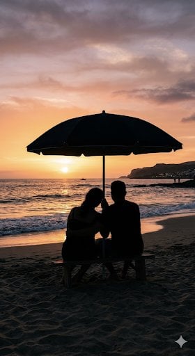 Romantic Sunset Beach Silhouette preview